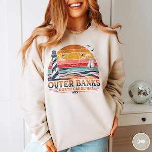 OBX Sweatshirt Outer Banks Sweater Outerbanks Crewneck North Carolina Sweatshirt NC Crewneck Pogue Life Lighthouse Sweater Beachy Sweatshirt