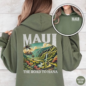 Maui Hoodie Hawaii Sweatshirt Hana Lahaina Maui Hawaii Gift Hawaiian Crewneck Vacation Trip Sweater Surfer Beach Hoodie Aloha State Sweater