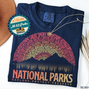 Vintage National Parks Shirt: Comfort Colors USA Travel Tee