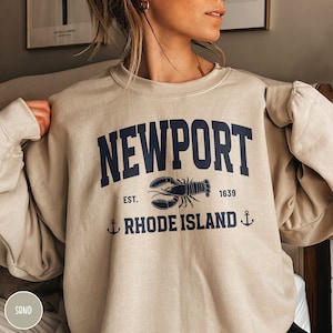 Newport Sweatshirt Newport Rhode Island Crewneck Sand Sweatshirt Rhode Island Trip Shirt Rhode Island Gift Newport Gift New England Crewneck