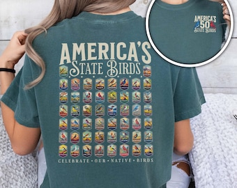 50 State Birds Shirt Birding Shirt Birding Apparel Colorful Birds Tee Bird Lover Shirt Gift for Birder Shirt Birding Birdwatching Present