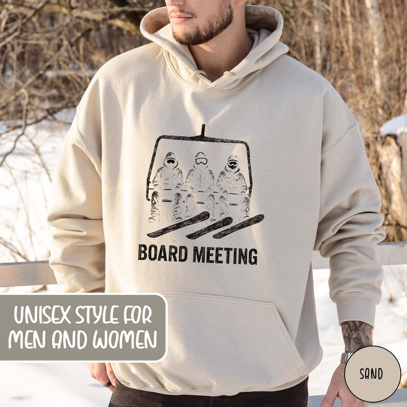 Funny Board Meeting Snowboard Hoodie Boarding Sweatshirt Snowboarder Top Winter Sport Hoodie Gift for Snowboarder Gift for Snowboard Lovers