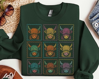 Scottish Highland Cow Sweatshirt Scotland Highland Cattle Sweater Sassenach Gift for Scotland Lover Gift for Scotland Traveler Cow Coo Gift