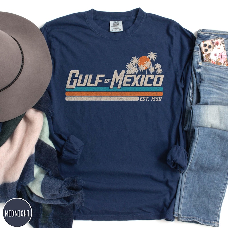 Gulf of Mexico Long Sleeve Shirt Gulf Coast Shirt Texas Alabama Mississippi Florida Beach Crewneck Mexico Gift for Mexico Lover Shirt