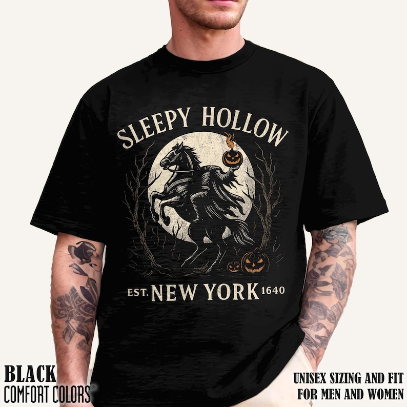 Legend of Sleepy Hollow Bookish Halloween Shirt Retro Horror Comfort Colors Horror Tee Headless Horseman Ichabod Crane Sleepy Hollow Shirt
