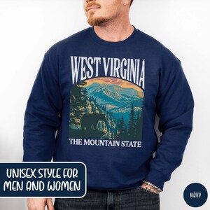 West Virginia Sweatshirt WV Mountaineers Sweater West Virginia State Crewneck Appalachian Mountain Shirt West Virginia Gift New River Gorge Sweatshirt