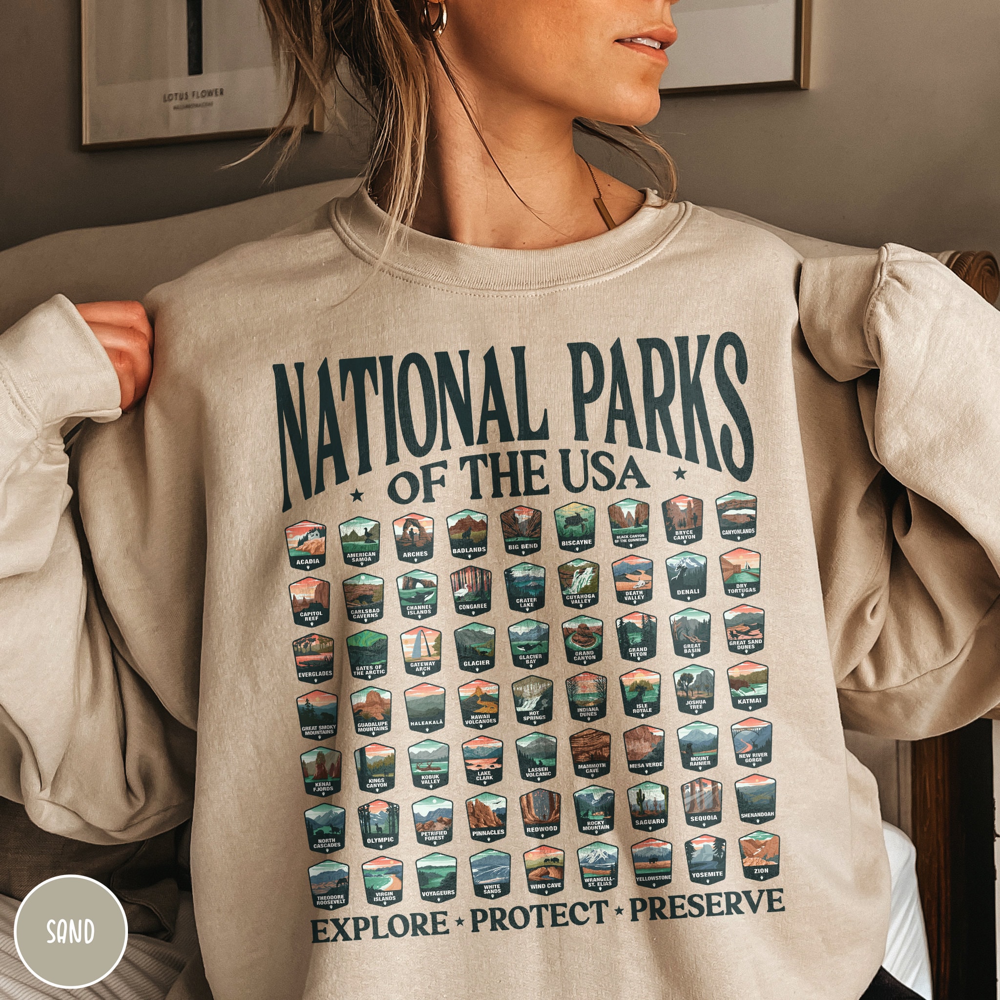 US National Parks Sweatshirt 63 National Parks Gift National Park 
