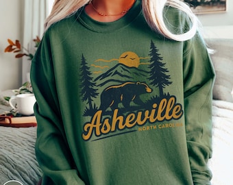 Asheville Mountains North Carolina Sweatshirt Western NC Sweater Asheville Girls Trip Weekend Asheville Bachelorette Appalachia Gift for Her