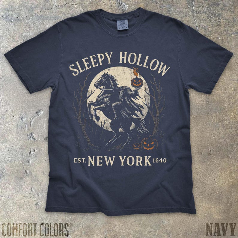 Legend of Sleepy Hollow Bookish Halloween Shirt Retro Horror Comfort Colors Horror Tee Headless Horseman Ichabod Crane Sleepy Hollow Shirt