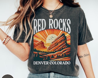 Red Rocks Colorado Shirt Music Festival Tee Denver Colorado Crewneck Red Rocks Concert Souvenir Mountain Hiking Shirt Rock Climbing Gift