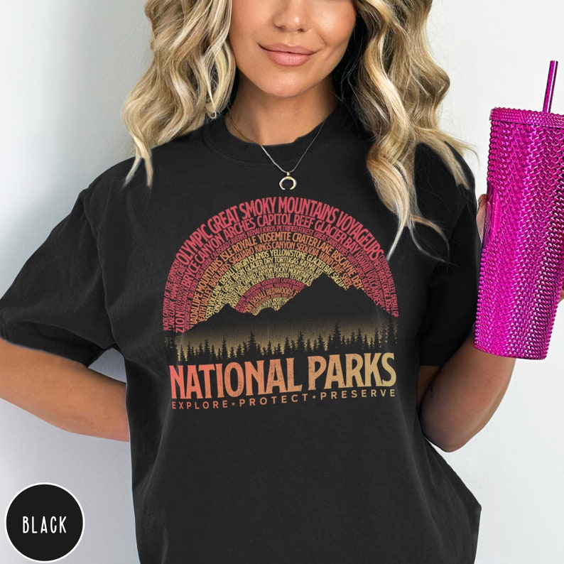 Vintage National Parks Shirt US National Park Gifts National Park Camping Gift Mountain Hiking Shirt Park Tee Outdoor Lover Adventure Shirt