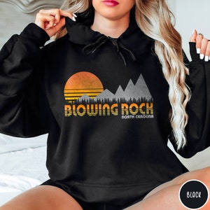 Blowing Rock North Carolina Hoodie Blue Ridge Mountains Sweater North Carolina Vacation Shirt Blue Ridge Parkway Vintage Carolina Traveler Gift Carolina Mountains Hoodie Vintage Mountain Hiking Gift Vintage Outdoor Adventure Shirt Retro Sunset Shirt