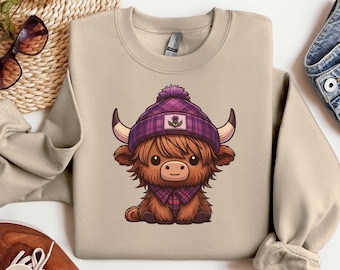 Cute Scottish Highland Cow Sweatshirt Sassenach Gift for Scotland Lover Highland Cow Coo Gift for Scotland Lover Gift Scottish Pride Sweater