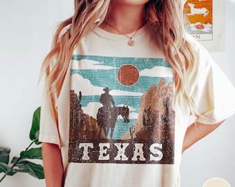 Texas Shirt, Western Desert, Texas Cowboy Shirt, Western Bachelorette Shirt, Cowgirl Tee, Texas Boho Tee, Retro Texas Shirt, Texas Lovers