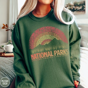 63 National Parks Vintage Sunset Sweatshirt USA National Parks Gift National Parks Sweater Granola Girl Gift for Camping Lover Sweatshirt