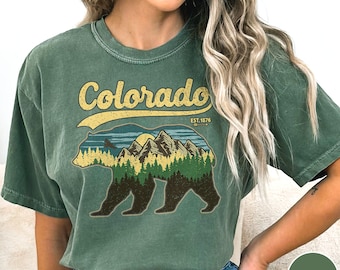 Colorado Shirt Bear Shirt Rocky Mountain Shirt Denver Shirt Boulder Shirt Estes Park Shirt Colorado Gift Hiking Shirt Mountain Shirt Grizzly