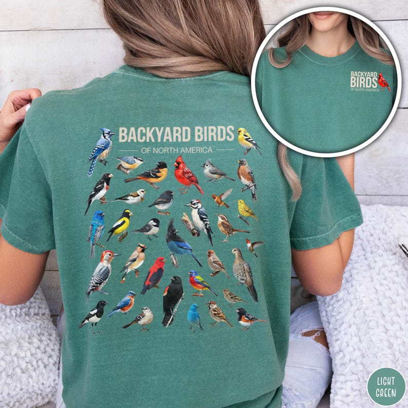 Backyard Birds Birding Apparel Bird Shirt Comfort Colors Bird Shirt Birding Gift Birdwatching Present Bird Watching Gift Colorful Birds Tee