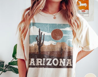 Arizona Shirt, Western Desert Shirt, Vintage Cactus Tee Shirt, Arizona Girls Trip, Desert Bachelorette Shirt, Cactus Retro Shirt, Sun Desert