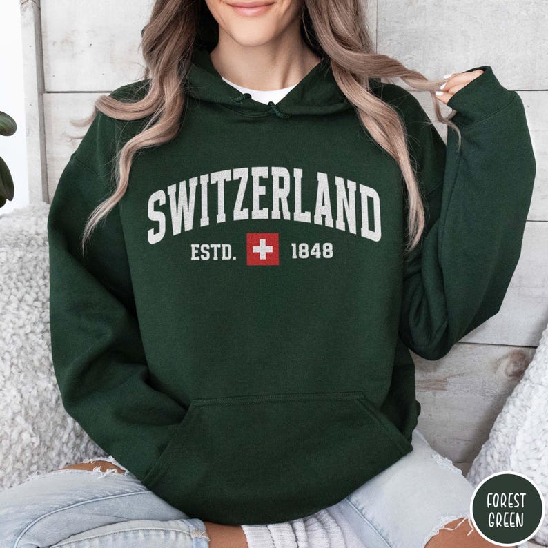 Switzerland Varsity Hoodie Swiss Flag Sweater Traveler Gift For Swiss Switzerland Varsity Hoodie Swiss Flag Sweater Traveler Gift For Swiss