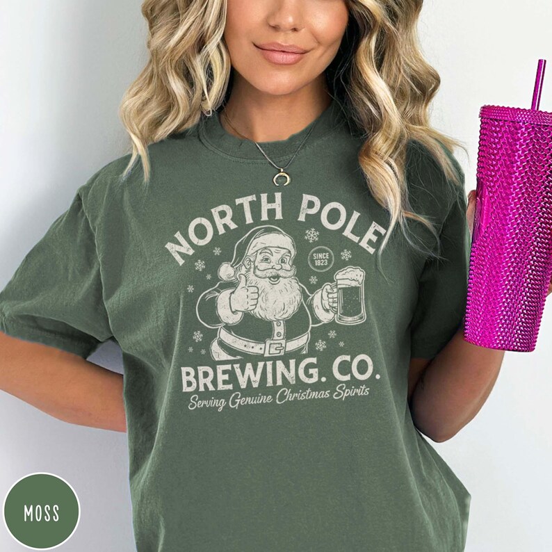 North Pole Brewing Co Santa Shirt North Pole Tee Brewing Shirt Christmas Spirits Christmas Shirt Christmas Gift Genuine Christmas Coffee Tee