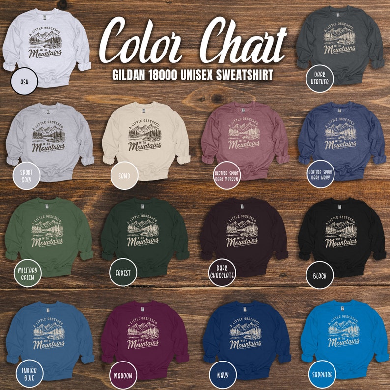 Funny Mountain Lover Sweatshirt Backpacker Gift Vintage Mountain Climbing Crewneck Obessed With Mountains Sweater Retro Outdoor Adventurer Shirt Mountain Hiking Gift Camping Gift National Parks Gift For Her Traveler Gift for Nature Lover Climber Gift