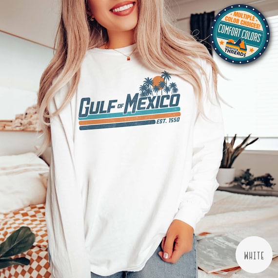 Gulf of Mexico Long Sleeve Shirt Gulf Coast Shirt Texas Alabama Mississippi Florida Beach Crewneck Mexico Gift for Mexico Lover Shirt