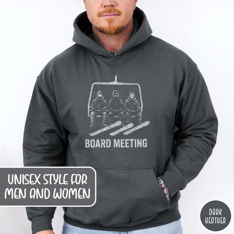 Funny Board Meeting Snowboard Hoodie Boarding Sweatshirt Snowboarder Top Winter Sport Hoodie Gift for Snowboarder Gift for Snowboard Lovers