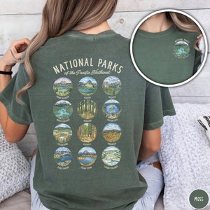 Pacific Northwest National Parks Shirt Outdoors Gift for Parks Lover Yosemite Mount Rainier Park Shirt for Her Forestcore Shirt PNW Clothes