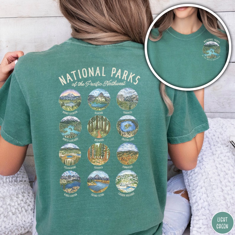 Pacific Northwest National Parks Shirt Outdoors Gift for Parks Lover Yosemite Mount Rainier Park Shirt for Her Forestcore Shirt PNW Clothes