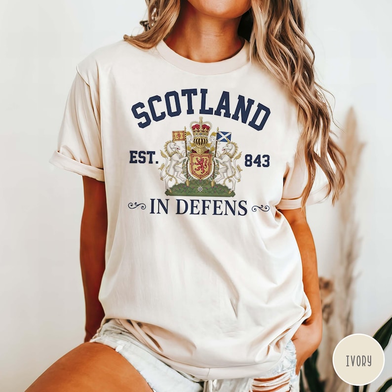 Scotland Coat of Arms Shirt In Defens Emblem T-shirt Scottish Pride Heritage Graphic Tee Traveler Gifts Highlander Edinburgh Trip Souvenir