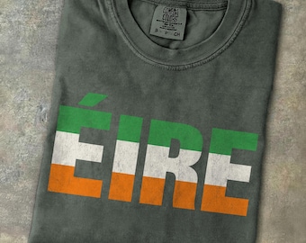 Camiseta vintage con la bandera irlandesa y estampado retro de Eire Ireland Pride, regalo de viaje con la herencia gaélica, patriota celta, Día de San Patricio, cultura irlandesa.