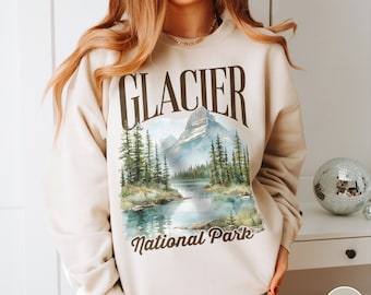 Bluza z nadrukiem Glacier National Park Prezent dla niej Bluza z nadrukiem Montana Sweter z nadrukiem Glacier Park Sweter z nadrukiem Montana Granola Girl Estetyczna
