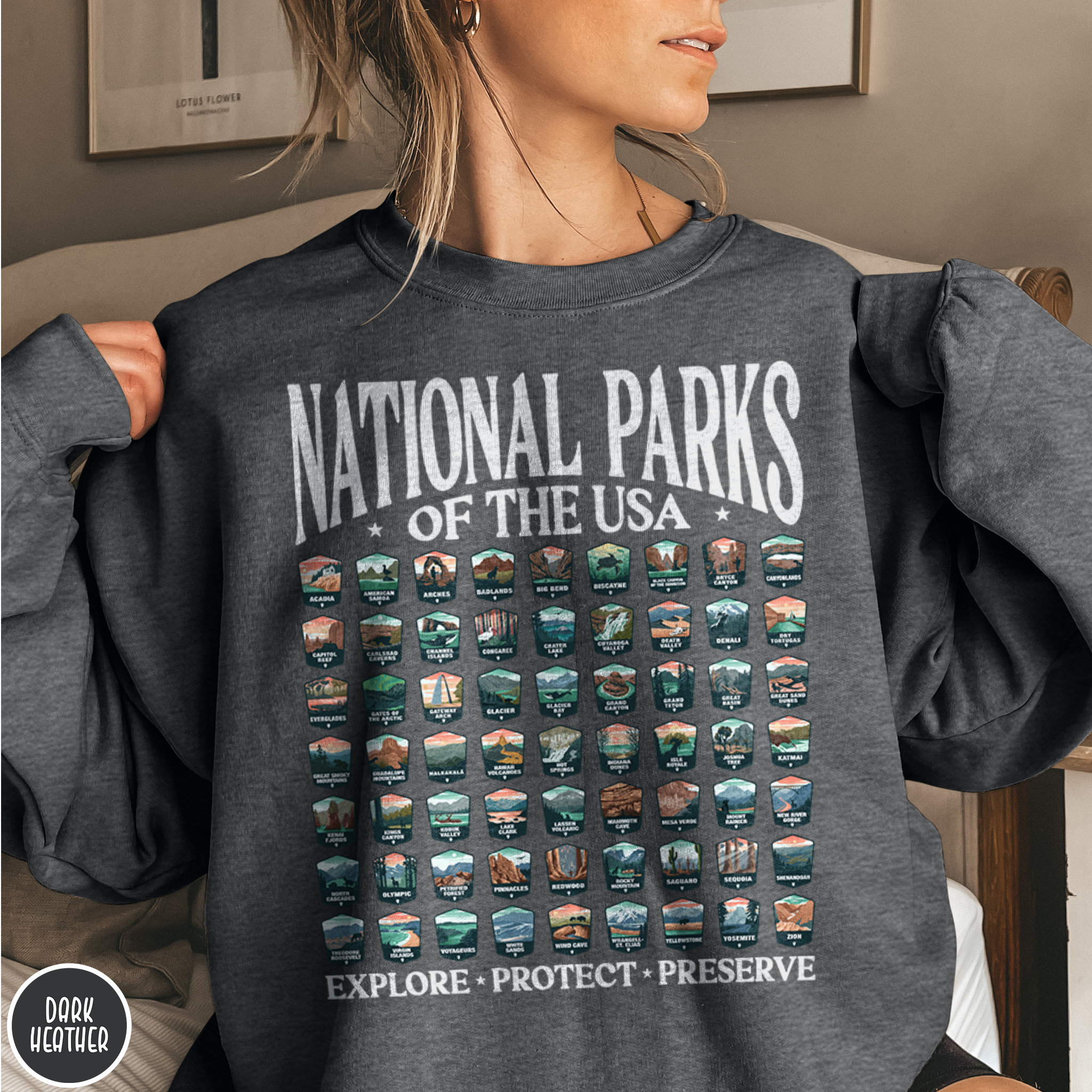 US National Parks Sweatshirt 63 National Parks Gift National Park 