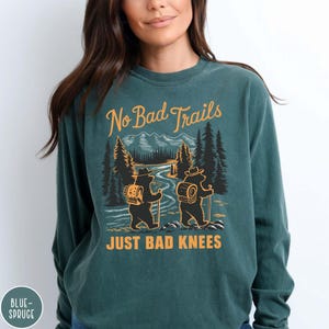 Funny Hiking Shirt Long Sleeve Comfort Colors Retro Hiking Lover T-Shirt Hiking Group Trail Shirt Forestcore Crewneck Granola Girl Gift Tee