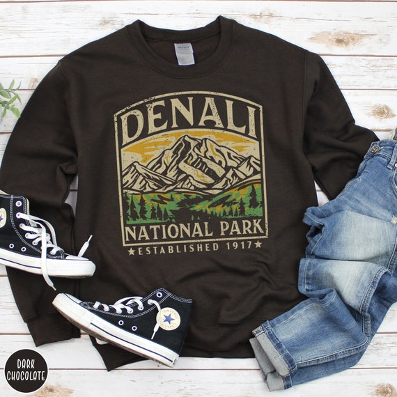 Denali National Park Sweatshirt Denali Sweater Alaska Sweatshirt Alaska Sweater Mountain Sweatshirt Hiking Sweatshirt Granola Girl Aesthetic Etsy