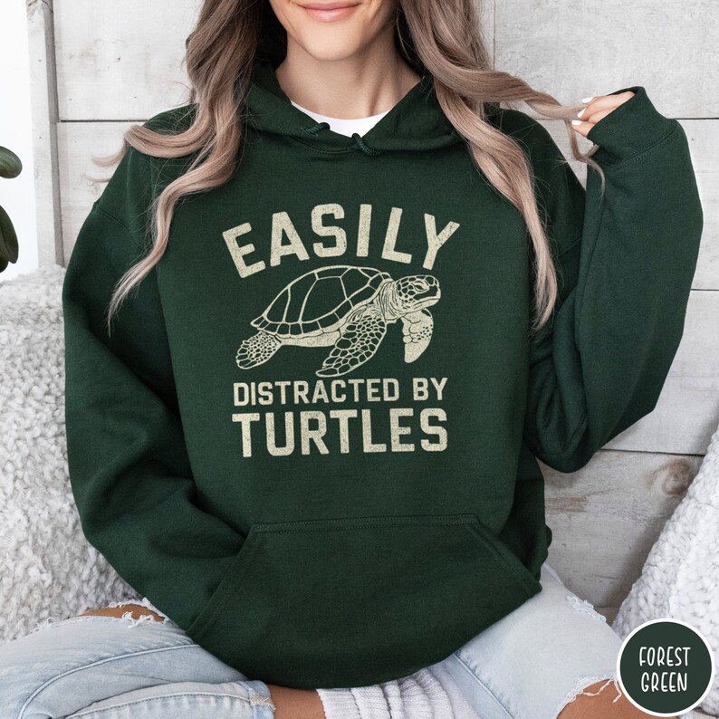 Turtle Hoodie Turtle Lover Sweatshirt Easily Distracted By Turtles Beach Coverup Gift for Turtle Lover Ocean Lover Respect the Locals Hoodie