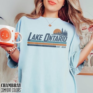 Lake Ontario Great Lakes Shirt Vintage Quiet Activism Tee Comfort Colors Canada Tee Gulf of Mexico Subtle Anti Trump Shirt Travel Shirt Chambray