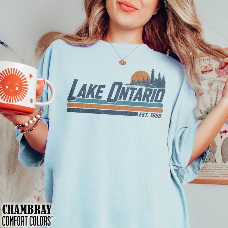 Lake Ontario Great Lakes Shirt Vintage Quiet Activism Tee Comfort Colors Canada Tee Gulf of Mexico Subtle Anti Trump Shirt Travel Shirt Chambray