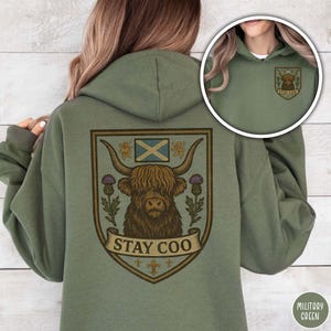 Scottish Pride Highland Coo Cow Hoodie Funny Scotland Sweatshirt Highlander Gifted Highland Cattle Sassenach Gift for Scotland Lover Gift