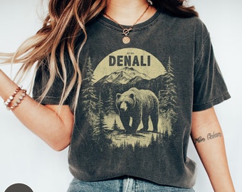 Denali National Park Shirt Alaska Shirt Denali Shirt Alaska Bear Shirt Grizzly Bear Shirt Mountain Shirt Alaska Family Trip Shirt Forestcore