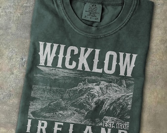 County Wicklow Travel Shirt Vintage Ireland Coastal Mountain Tshirt Gift for Traveler Irish Heritage Souvenir Celtic Pride Vacation Trip Tee