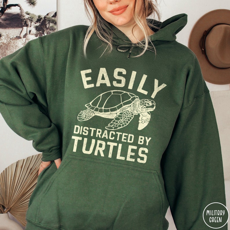 Turtle Hoodie Turtle Lover Sweatshirt Easily Distracted By Turtles Beach Coverup Gift for Turtle Lover Ocean Lover Respect the Locals Hoodie