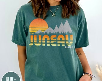 Juneau Alaska Vintage Comfort Colors® T-Shirt, Juneau Alaska Mountain Vacation Tee, Alaska Cruise Shirt, Inner Passage Cruise, Alaska Shirt