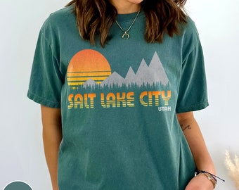 Salt Lake City Shirt Utah Traveler Gift Vintage Mountain Hiking Gift Vintage Utah Crewneck SLC Gift For Her Utah Shirt Outdoor Adventure Tee