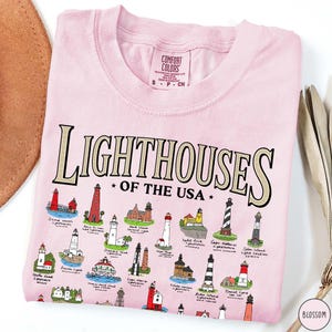 Lighthouse Lover Summer Beach Shirt Coconut Girl Coastal Vibes Beach Lover Shirt Vacation Tee Lighthouse Gift for Mom Lighthouse Lover Gift