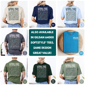 National Parks Shirt 63 National Parks Gift Comfort Colors Crewneck National Park Camping Gift for Nature Lover Mountain Hiking Shirt Park Tee Outdoor Adventure Shirt Nature Shirt Camping Shirt US National Parks Shirt Vacation Shirt Granola Girl Gift