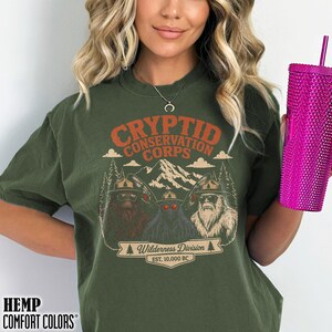 National Parks Cryptid Conservation Shirt Bigfoot Mothman Yeti Wilderness Creature Vintage Tee Protect Our Parks Hiking Camping T-shirt Gift Hemp
