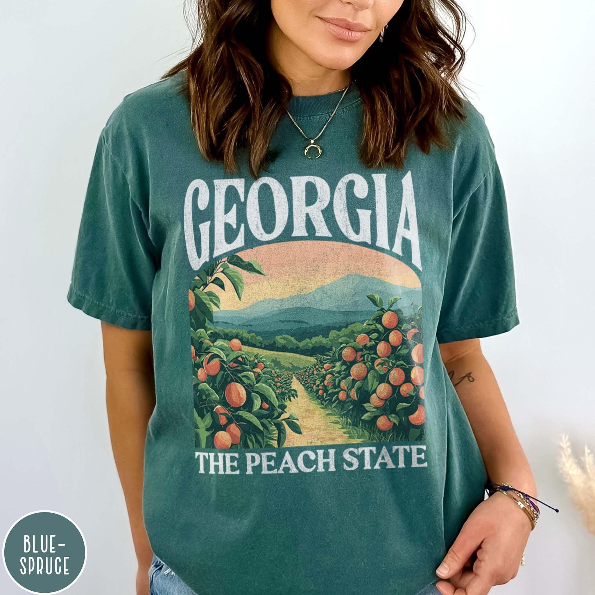 Georgia Peach Shirt Georgia T-Shirt Georgia State Shirt Georgia Gift for Georgia Lover Just Peachy Shirt The Peach State Vintage Georgia Tee
