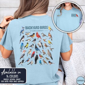 Backyard Birds Birding Apparel Bird Shirt Comfort Colors Bird Shirt Birding Gift Birdwatching Present Bird Watching Gift Colorful Birds Tee