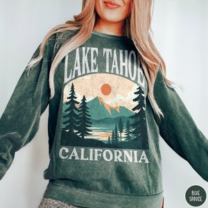 Lake Tahoe Sweatshirt Vintage Lake Tahoe Crewneck California Sweatshirt Lake Bachelorette Sweatshirt Nevada Sweatshirt Tahoe Ski Sweater